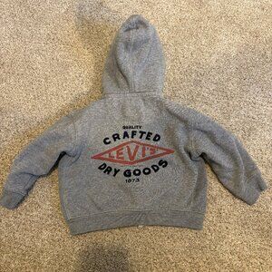 Baby Levis Zip Hoodies Jacket size 18m Grey Sherpa Lined